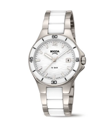 Boccia Titanium weiße Uhr Keramik