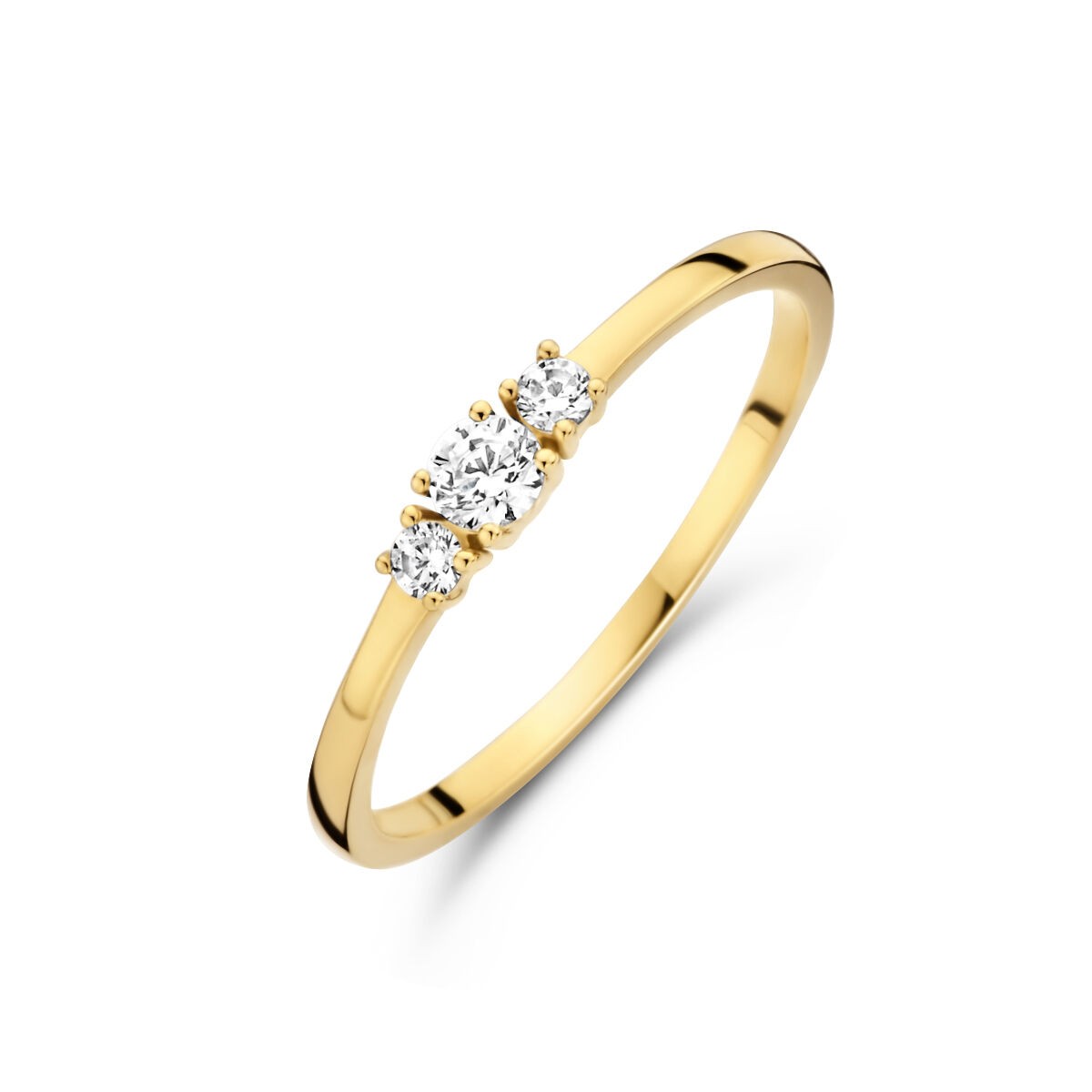 Ring mit 3 Zirkonia Gelbgold