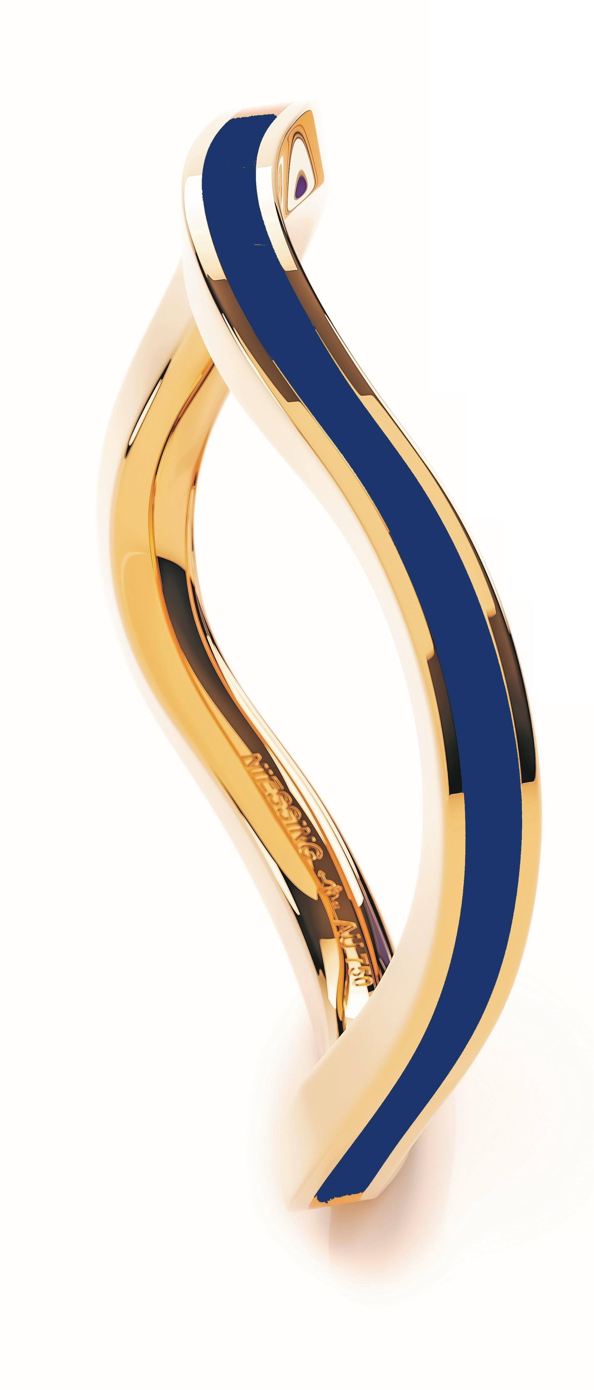 Niessing Setario Wave mit Emaille Night Blue