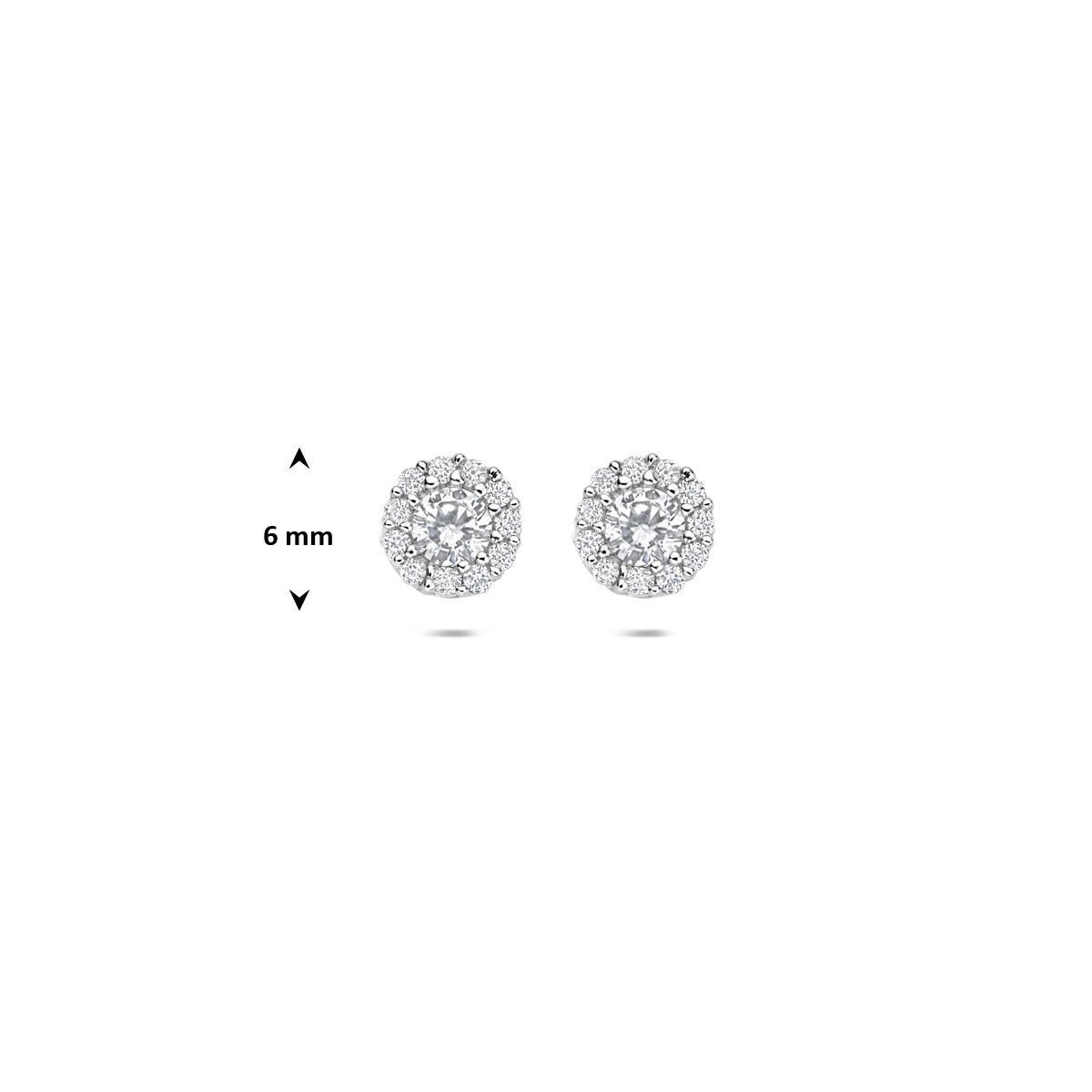 Zirkonia Halo Ohrstecker 6mm