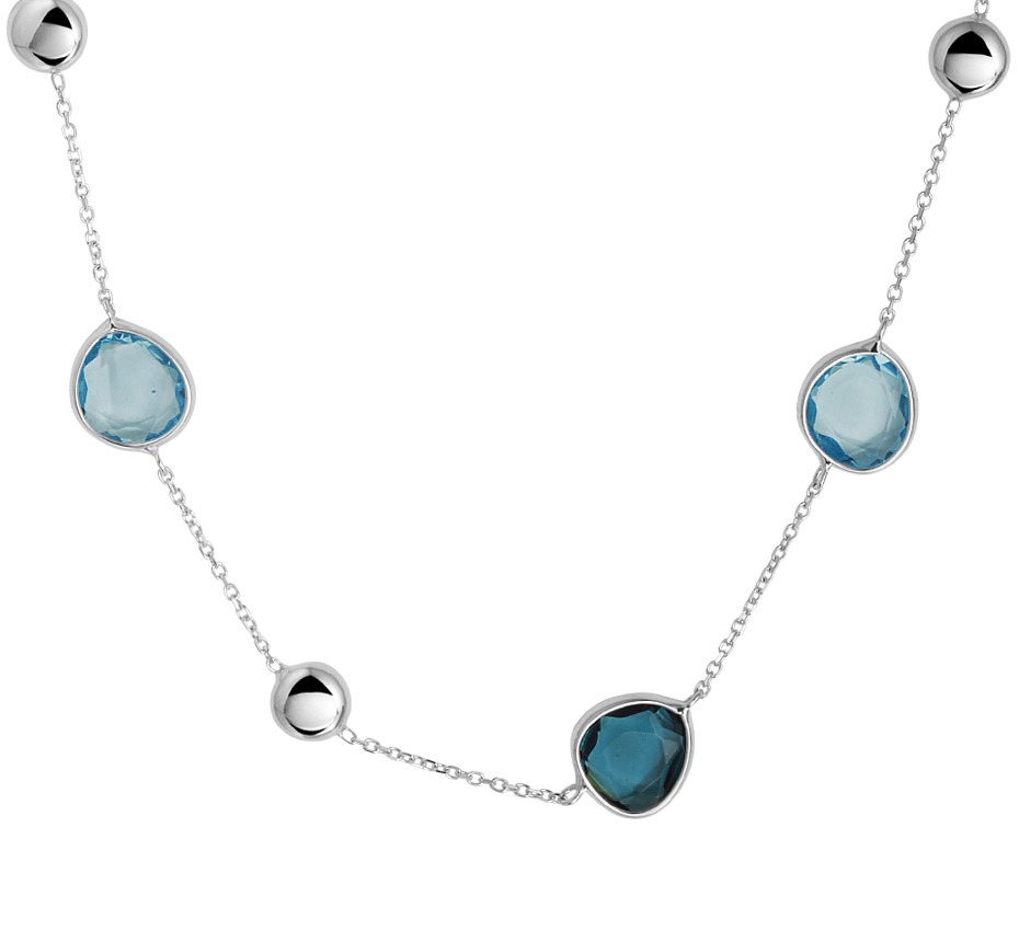 Kette Weißgold mit blau Topas