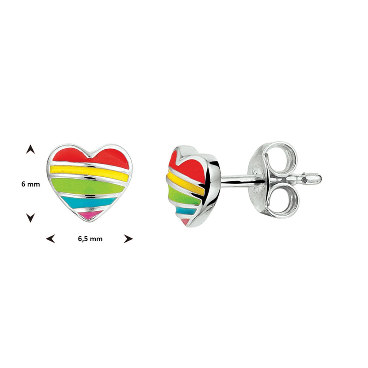 Bunte Herzen Ohrstecker