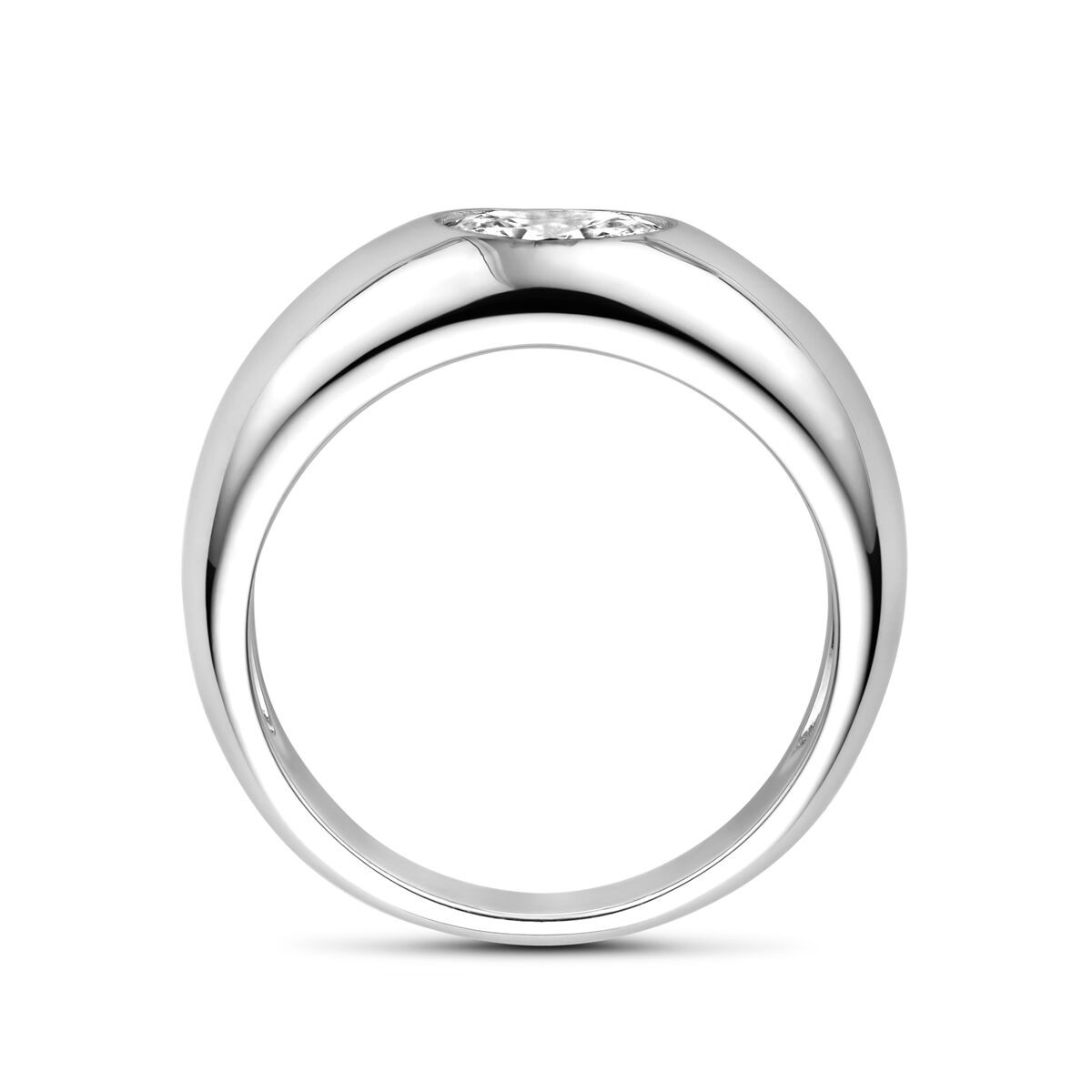 Silber Solitaire Ring Oval