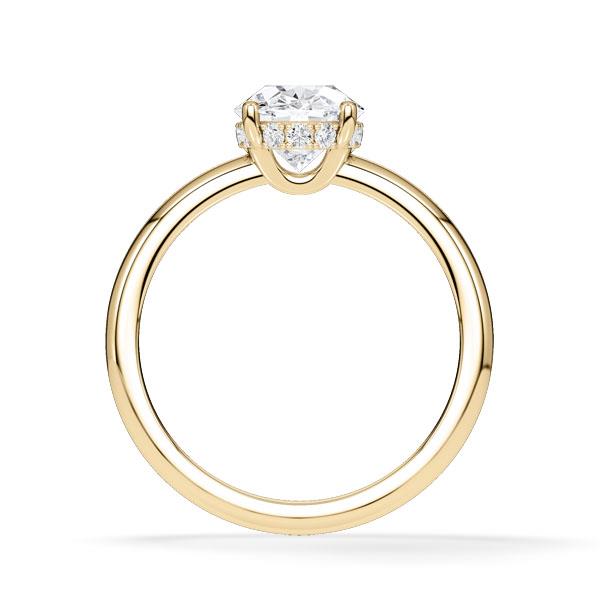 Solitaire Ring Oval Hidden Halo 1,51ct Lab Grown
