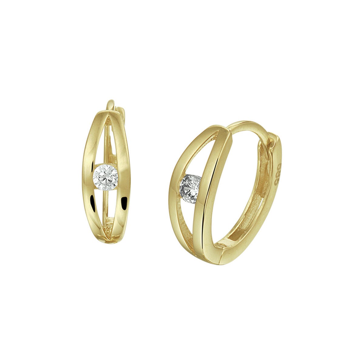 Creolen mit Zirkonia Gelbgold