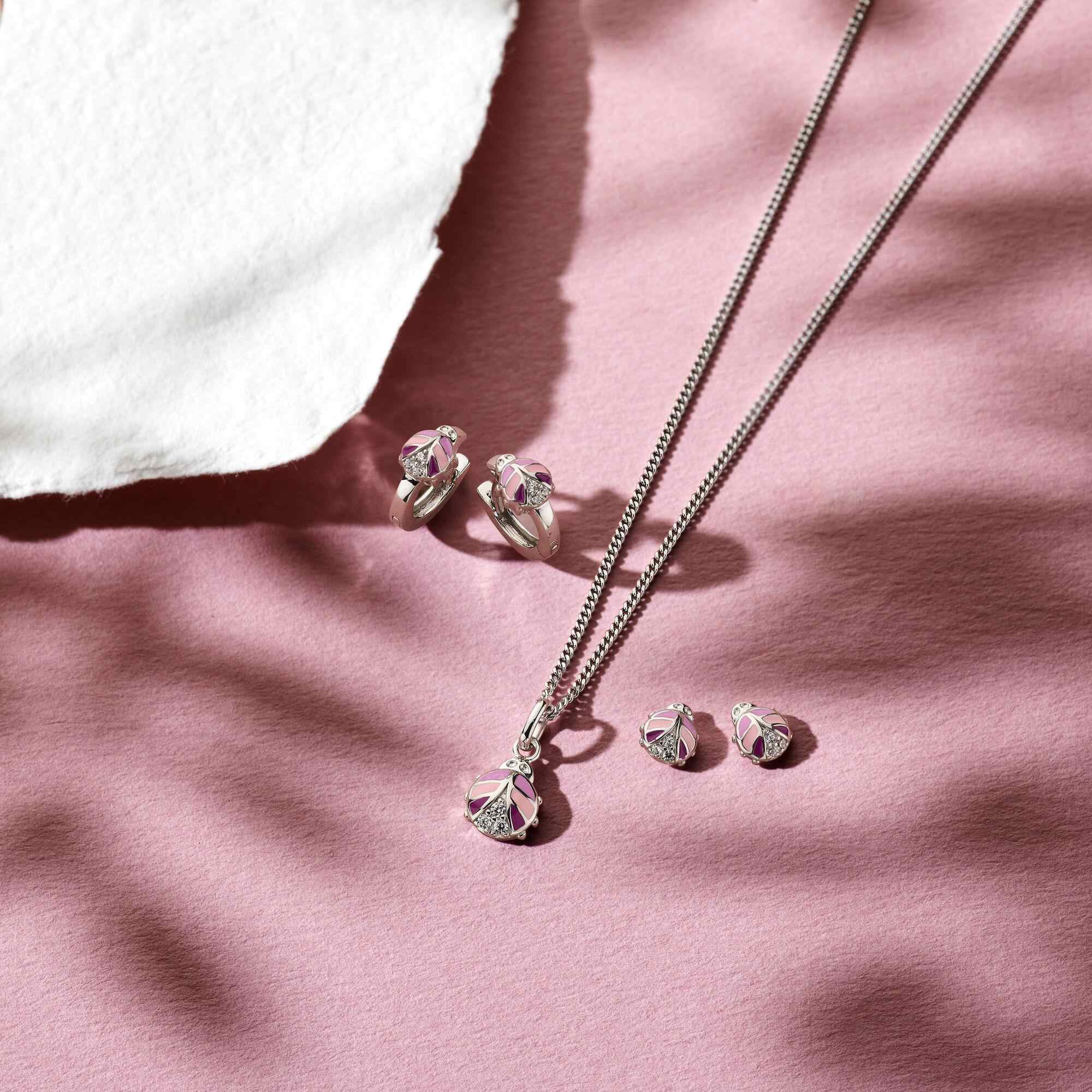 Ohrstecker Marienkäfer Pink Lila Rosa