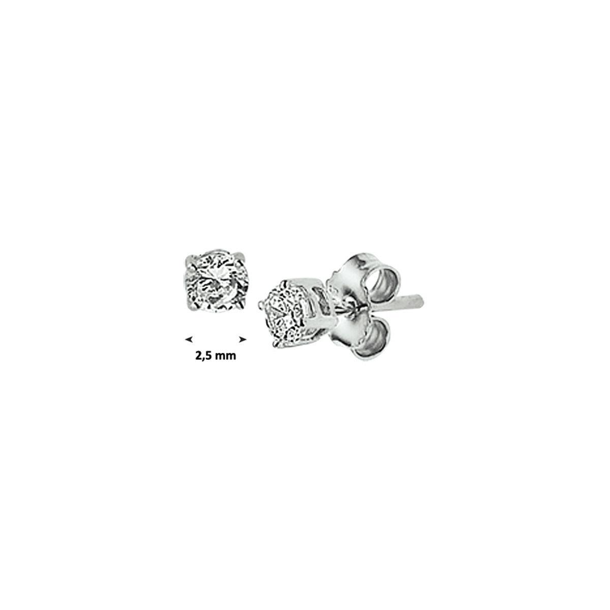 Solitaire Ohrstecker Weißgold 2,5mm
