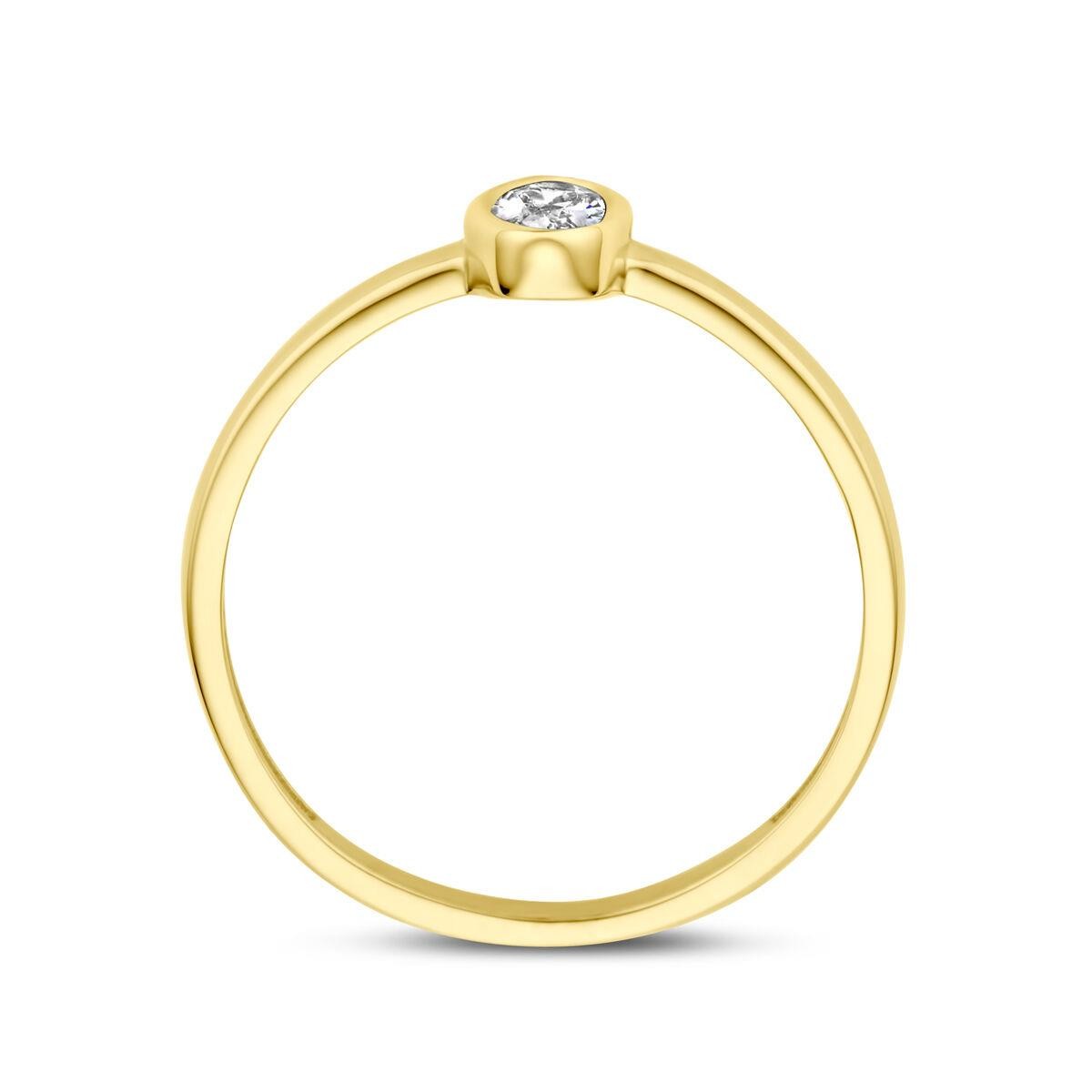 Solitaire Ring mit Ovalem Zirkonia Gr. 56